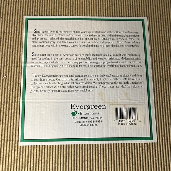 New Hand Painted Slate Folk Art Country Manor Rose Garden Wall Hanging - Picture 3 of 8